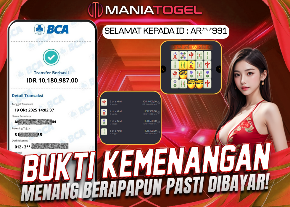 bukti kemenangan maniatogel user id ar